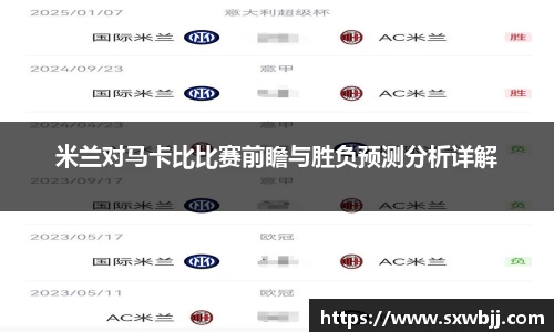 米兰对马卡比比赛前瞻与胜负预测分析详解